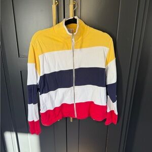 Talbots Women's Multicolor Striped Bomber Jacket